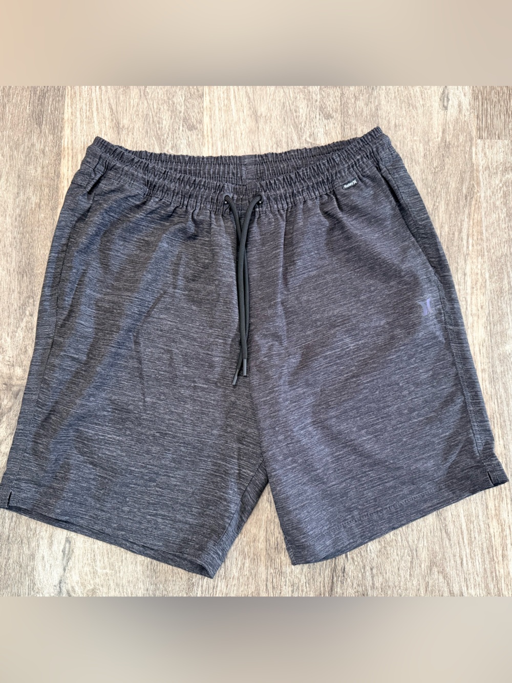 Hurley Board Shorts Sz M Mens Heather Gray Logo Mesh Pockets No Lining Swim